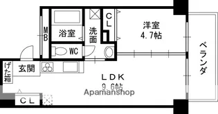 グランガーデン足代新町【4階】の間取り