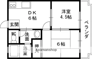富士マンション【502号室】の間取り