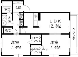 シャーメゾンヴェルデパティオ【2階】の間取り