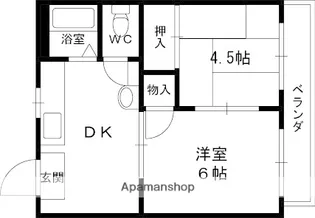大阪府東大阪市長堂3丁目【マンション】の間取り