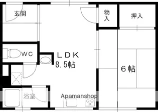 1LDKの間取り画像
