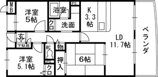 FREA はい・21【3階】の間取り