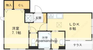 DEN FLAT大畑町【1階】の間取り
