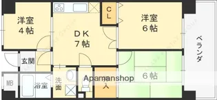 グランドヴィラ香里【3階】の間取り