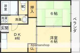 清信ハイツ【402号室】の間取り