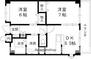 サン・ウエストパレス【2階】の間取り