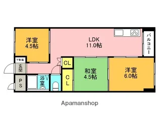 コンコード甲子園【4階】の間取り