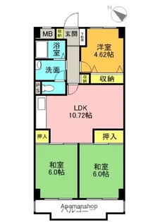 西尾ハイツ【3階】の間取り