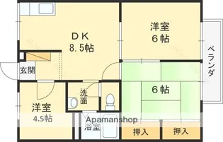アルベロ福田B棟【201号室】の間取り