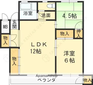 和泉グリーンコーポ【3D号室】の間取り