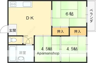 中西ハイツ【1階】の間取り