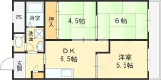 花園マンション巽【410号室】の間取り