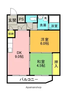 サンライズ成田【4階】の間取り