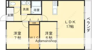 大阪府八尾市東山本新町6丁目【マンション】の間取り
