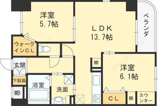 ブランドール東百舌鳥【1階】の間取り