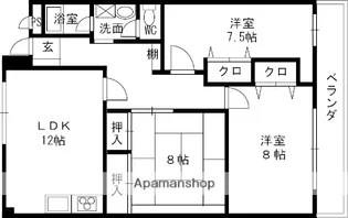 リバーマンション【202号室】の間取り