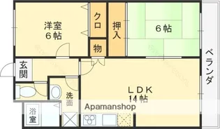 大阪府八尾市恩智北町2丁目【マンション】の間取り