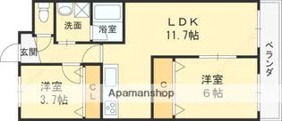 パークサイド浅尾【2階】の間取り
