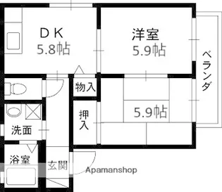 グレース日置【202号室】の間取り