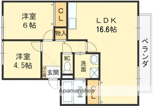 グレース(A・B棟)【1階】の間取り