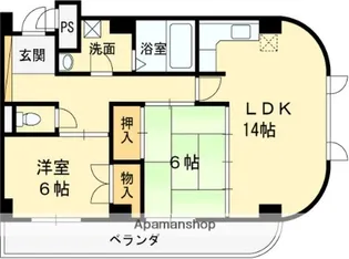 大阪府八尾市東山本新町2丁目【マンション】の間取り