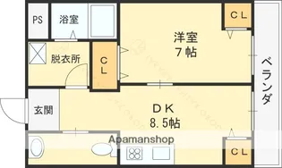 1LDKの間取り画像