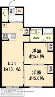 大阪府八尾市志紀町南3丁目【アパート】の間取り