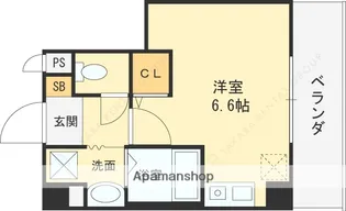 クレスト八尾【4階】の間取り