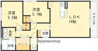 AGCOURT【202号室】の間取り