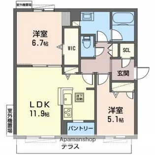SHAMAISON CIEL【1階】の間取り