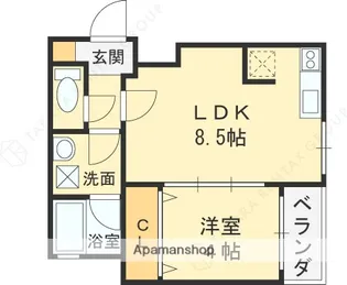 大阪府八尾市東本町1丁目【アパート】の間取り