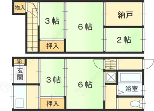大阪府八尾市陽光園2丁目【アパート】の間取り