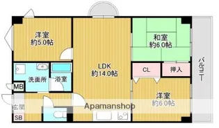 アーバンヴィラ登美丘【4階】の間取り