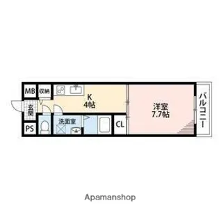 キラリ8ー1【704号室号室】の間取り