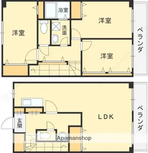 ガーデンハイツ加美 C棟【4階】の間取り