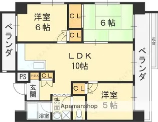 清川六番館【6階】の間取り