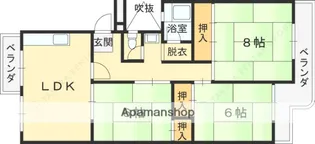 鴨谷台第一次住宅15号棟【110号室】の間取り