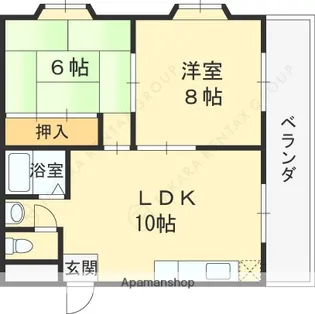 アパートメント初芝【301号室】の間取り