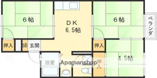 ニューハイツ北田Ⅱ【202号室】の間取り