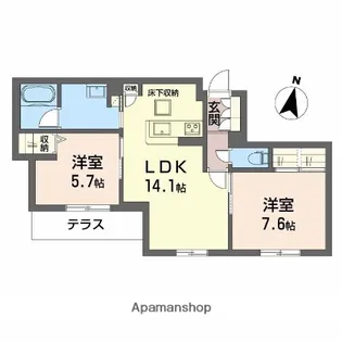 シャーメゾン 爽【1階】の間取り