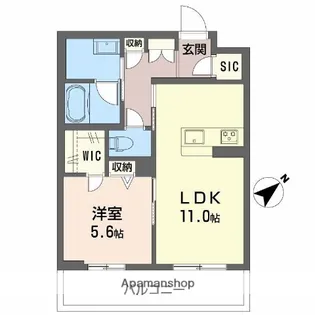 サウザンド和泉府中【4階】の間取り