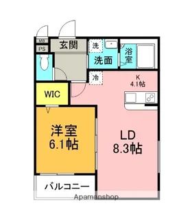 1LDKの間取り画像