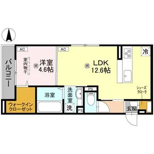 パサログランデ北長尾【202号室】の間取り