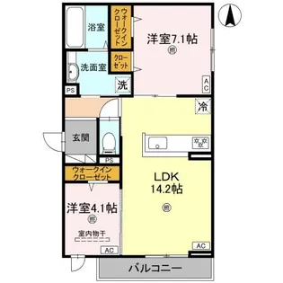 パサログランデ北長尾【303号室】の間取り