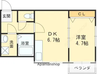 サンアーク北野田【205号室】の間取り