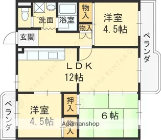 泉北城山台三丁住宅6号棟【209号室】の間取り