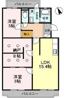 中百舌鳥グリーンハイツ【202号室】の間取り