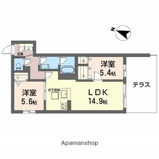 シャーメゾンルミエール【102号室】の間取り