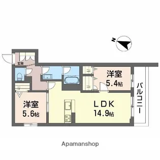 シャーメゾンルミエール【202号室】の間取り