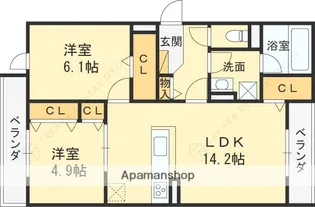 D-residence西野A棟【2階】の間取り